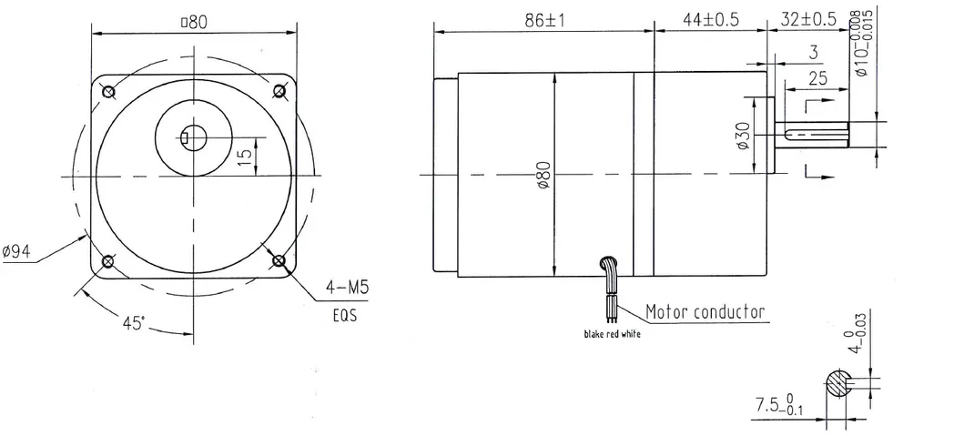 (4RK25A-C 4GN3K-180K) 80mm Gear Motor AC Geared Motor 25W Kid Car Motor