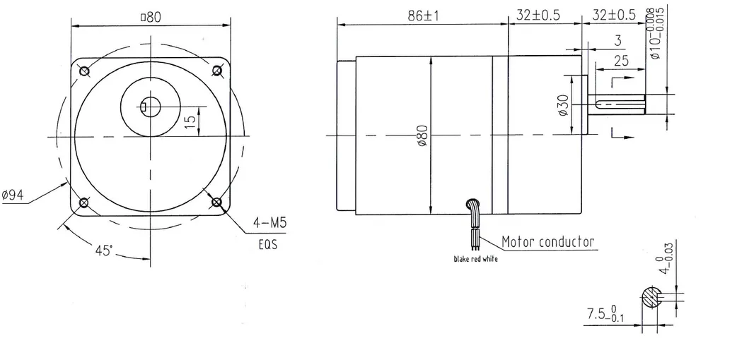 (4RK25A-C 4GN3K-180K) 80mm Gear Motor AC Geared Motor 25W Kid Car Motor