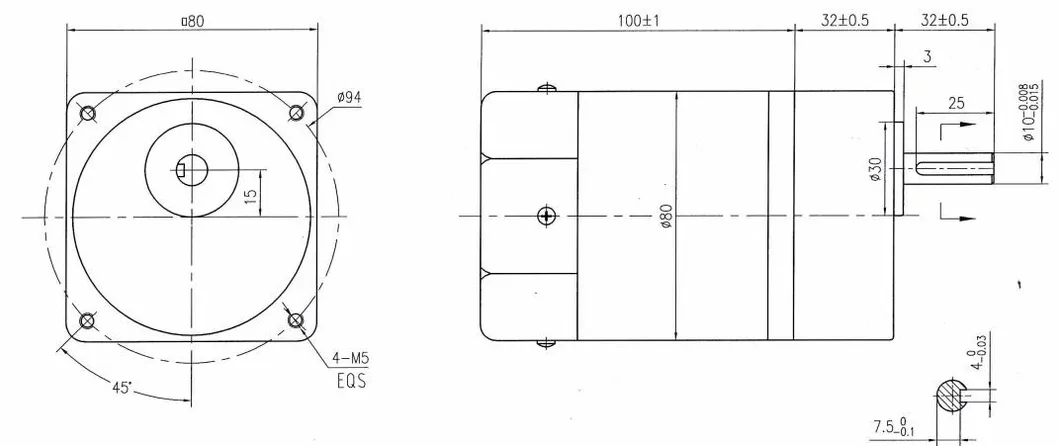 (4RK30A-CF 4GN3K-180K) 80mm Gear Motor Electric Motors 30W