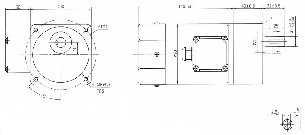 (5RK120GN-CFT 5GN3K-180K) 90mm Gear Motor AC Electric Motor 120W