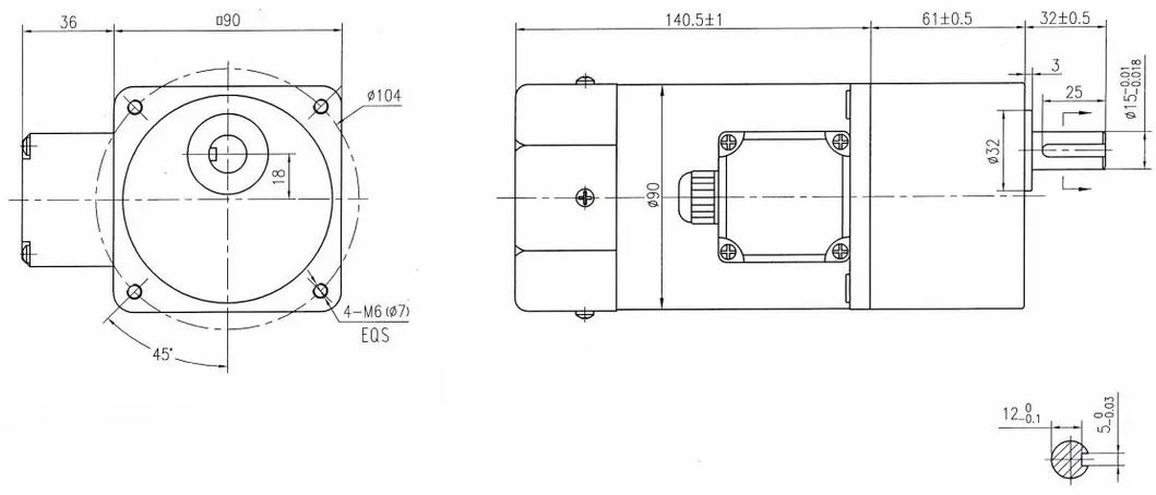 (5RK120GN-CFT 5GN3K-180K) 90mm Gear Motor AC Electric Motor 120W