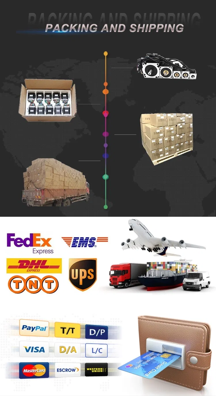 110mm 220V 1.8kw 6nm 3000rpm AC Servo Motor Driver and Motor with Brake for Package Machine