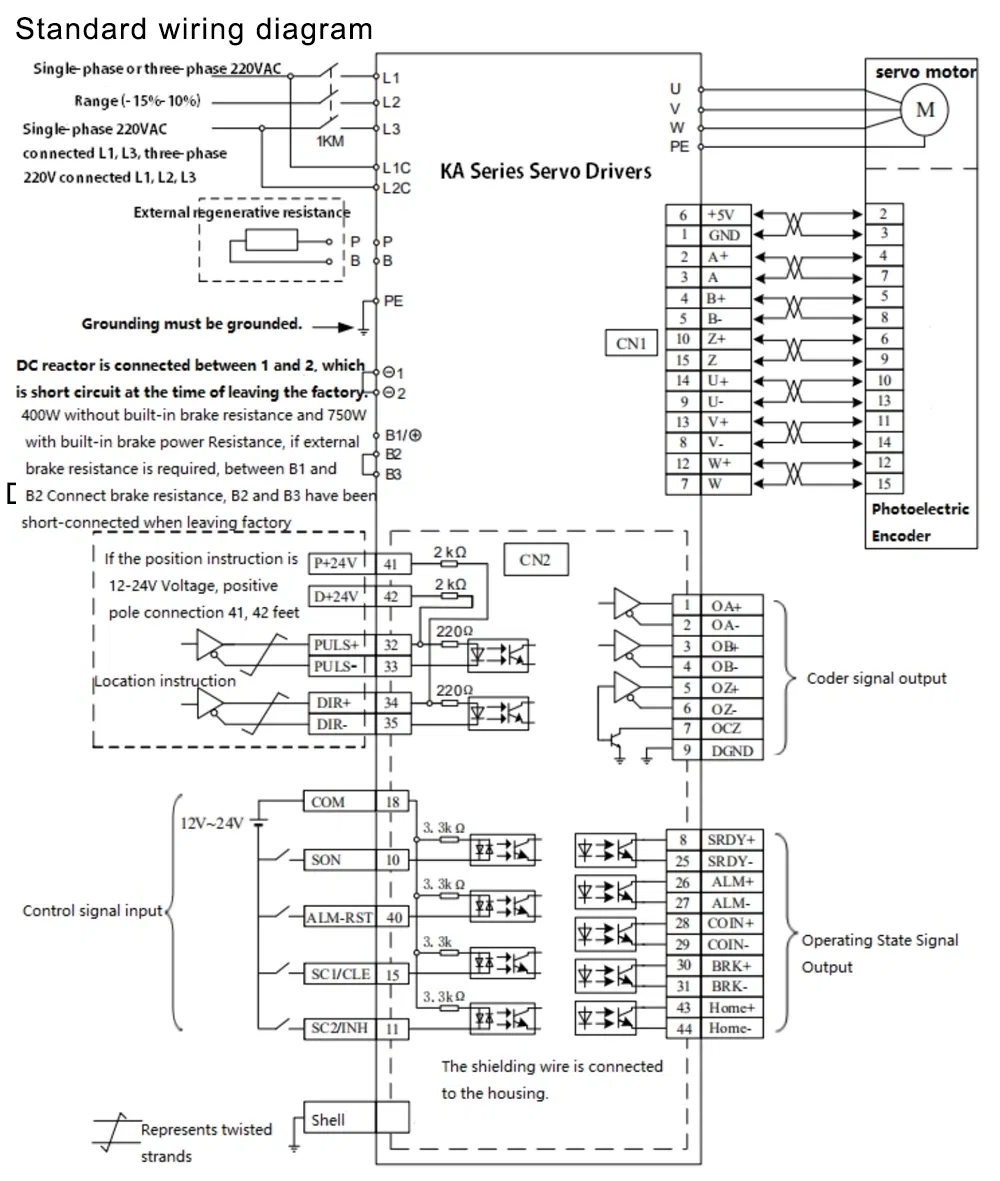 110mm 220V 1.8kw 6nm 3000rpm AC Servo Motor Driver and Motor with Brake for Package Machine