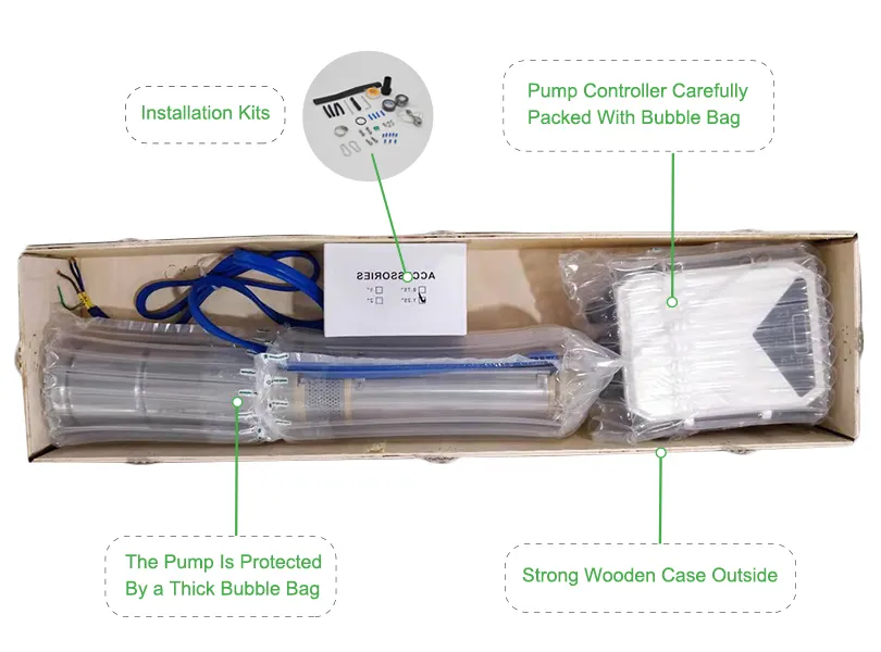 110V 1500W DC Submersible Solar Pumps Deep Well Pump with Solar