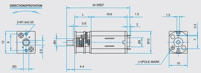 12mm 3.7V N30 Intelligent Lock Gear Motor