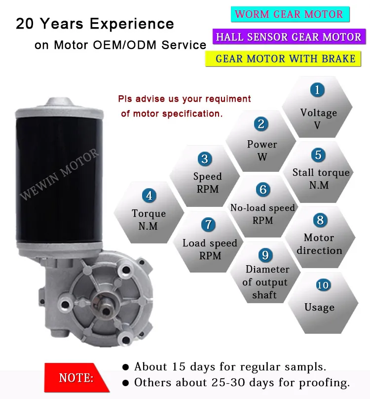 12V 24V DC Gear Motor High Torque Electric Motor Gearbox for Automatic Application