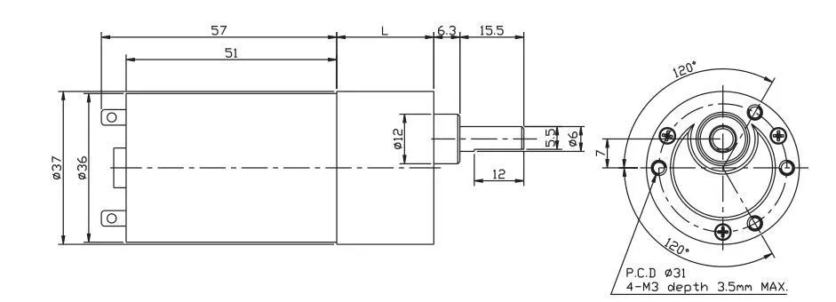 24V 50rpm DC Brushed Gear Motor Use Reduction Motor of Shaking Fan for Barbecue Oven