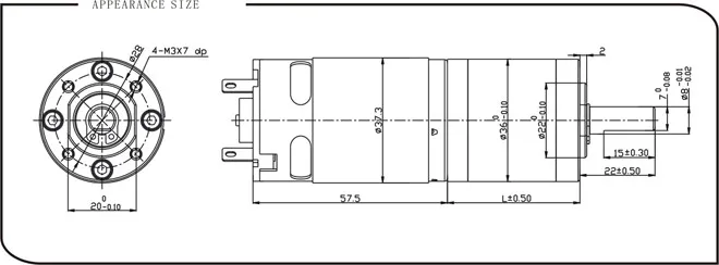 24V Brushless DC Motor Engine BLDC Gear Motor