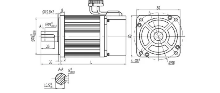3 Phase Ce Quality 730W AC Servo Motor and Driver 220V or 110V 3000rpm 80mm 3.5nm DC Motor for Wood Carving Machine