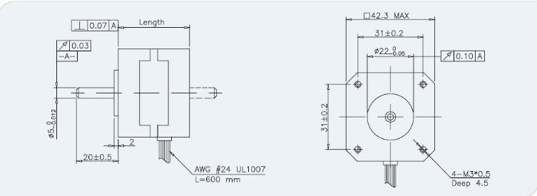 42mm 1.8 Degree Customized Enhanced Hybrid Stepper Motor (MP042NB606)