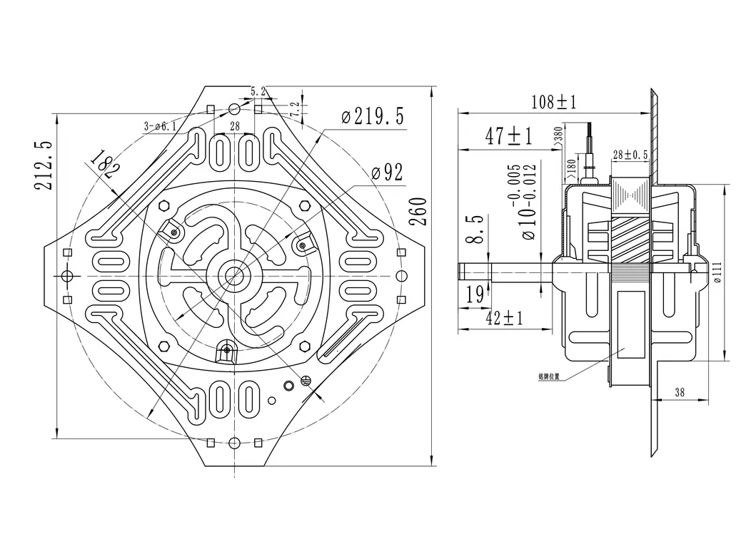 45 60 70 90W Spin AC Motor for Mini Machine