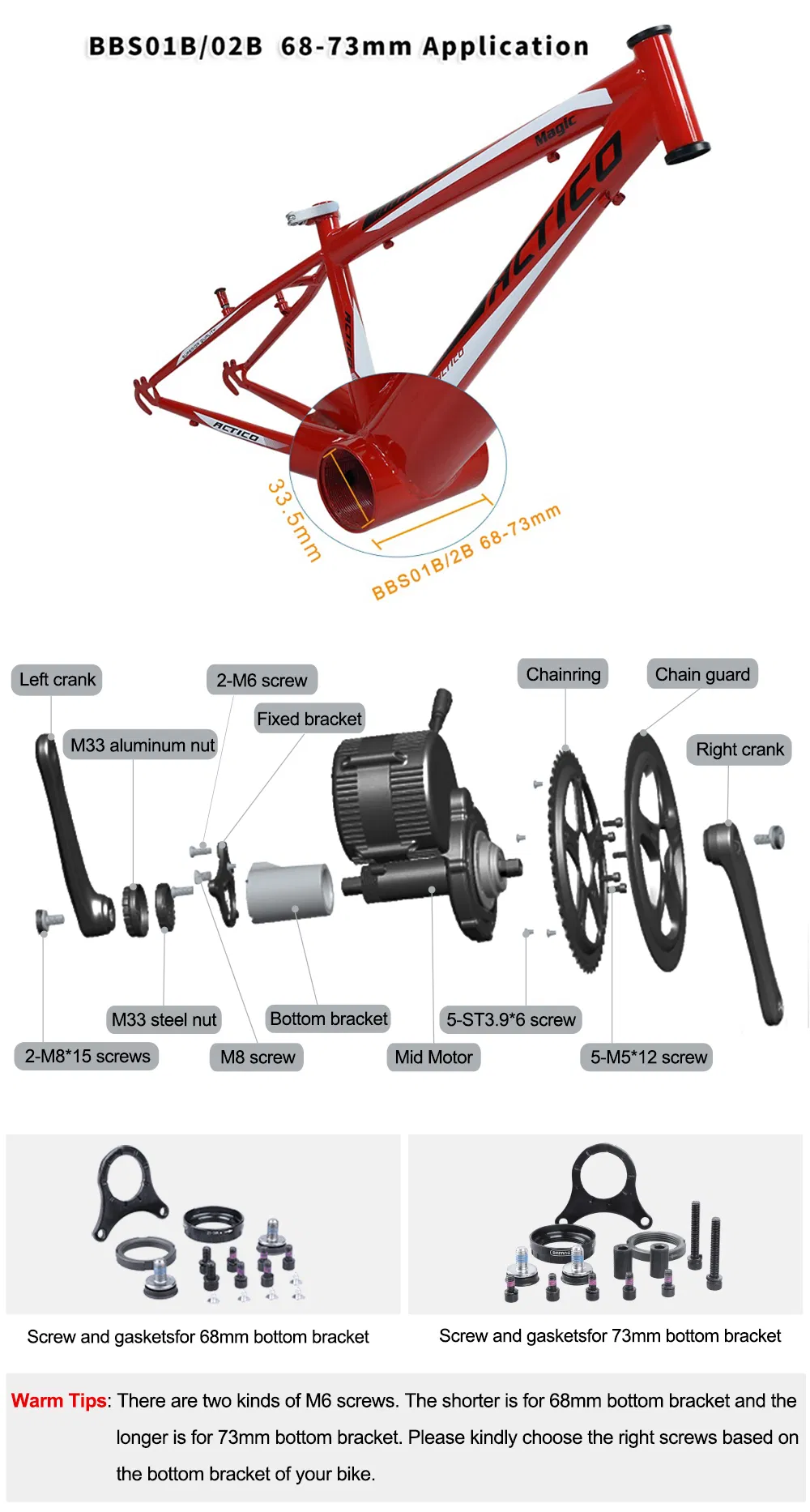48V 350W Bafang BBS01b MID Drive Motor Electric Bike Conversion Kit with Rack Battery