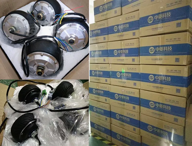 6.5inch 48V 500W 22n. M Torque 200kg Load 200rpm Low Speed High Precision PU Tire Brushless DC Hub Servo Motor with Encoder for Mobile Robot