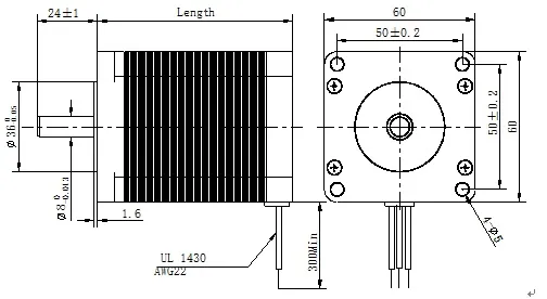 60mm enhanced torque CE stepping motor with connector for Disability equipment