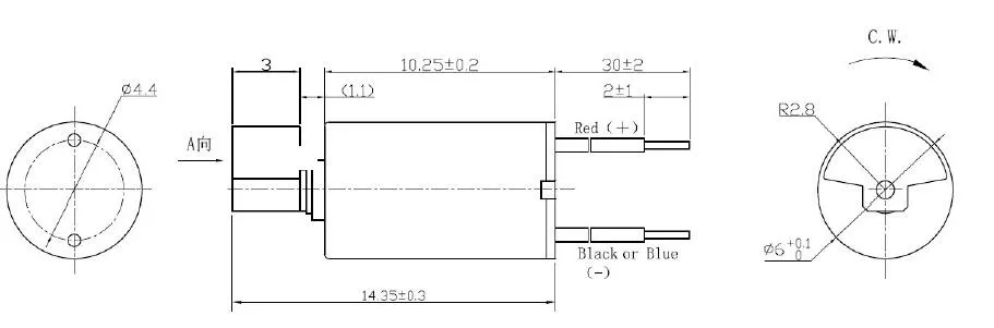 6mm Diameter Coreless Motors with Pin Terminals