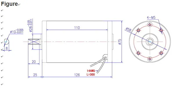 75zyt126-4845 48V 0.7n. M 4000rpm Brushed Motor PMDC Motor