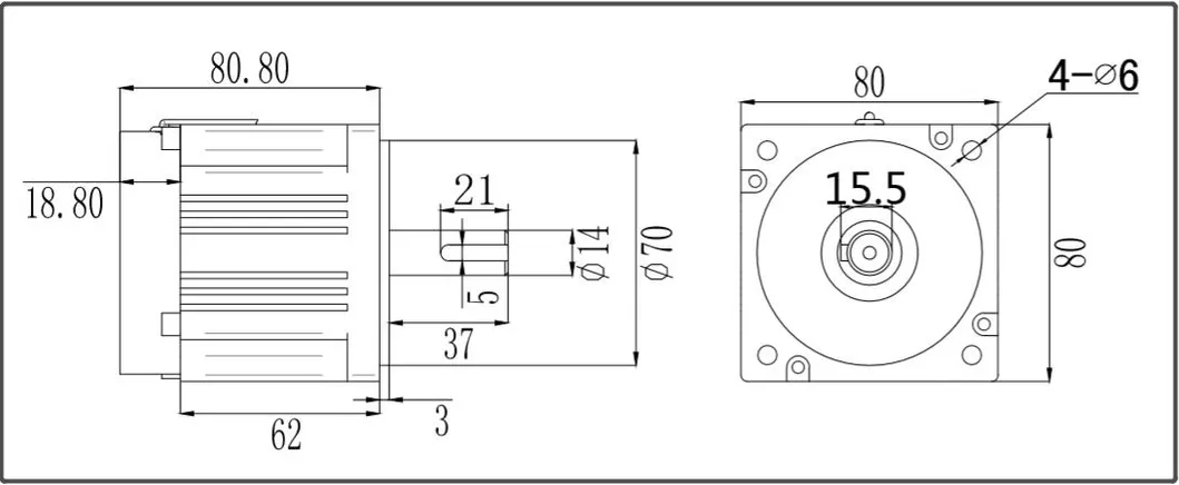 80bl Long Life High Speed High Torque 12V/24V/48V/310V DC Brushless Motor