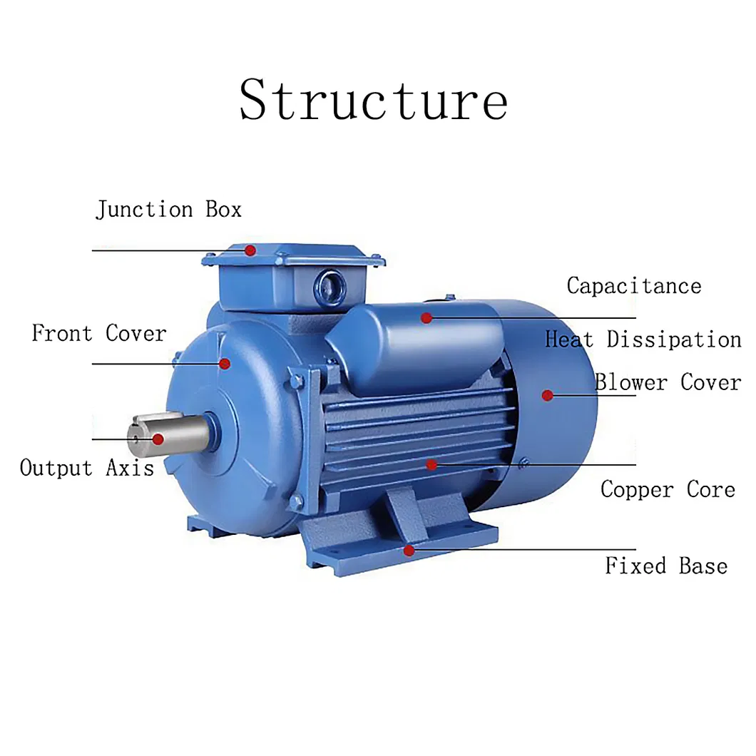 Capacitor Start and Run Premium High Efficiency Single Phase Induction AC Electric Asynchronous Motor