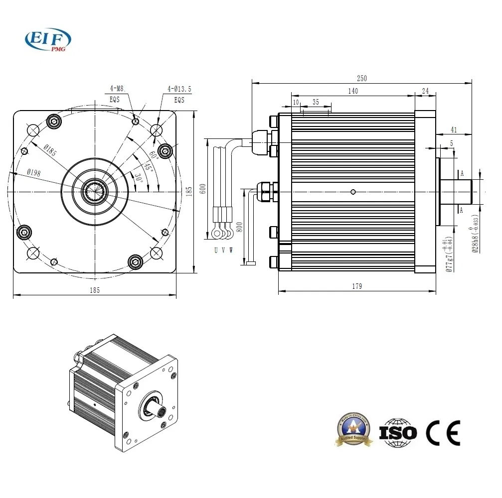 Cutomized General Industry Use BLDC Motor 1.5kw 3000rpm 24V