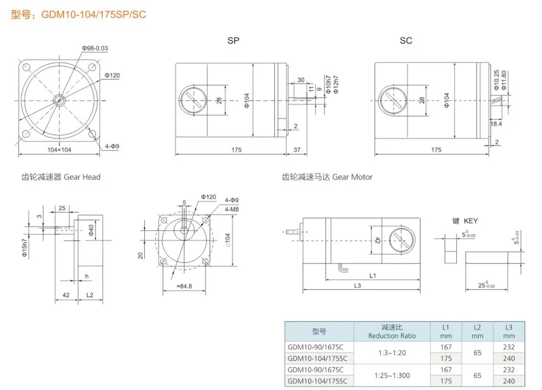 DC Brush Gear Motor with Square Flange Can Be Widely Used Barrier Gate System