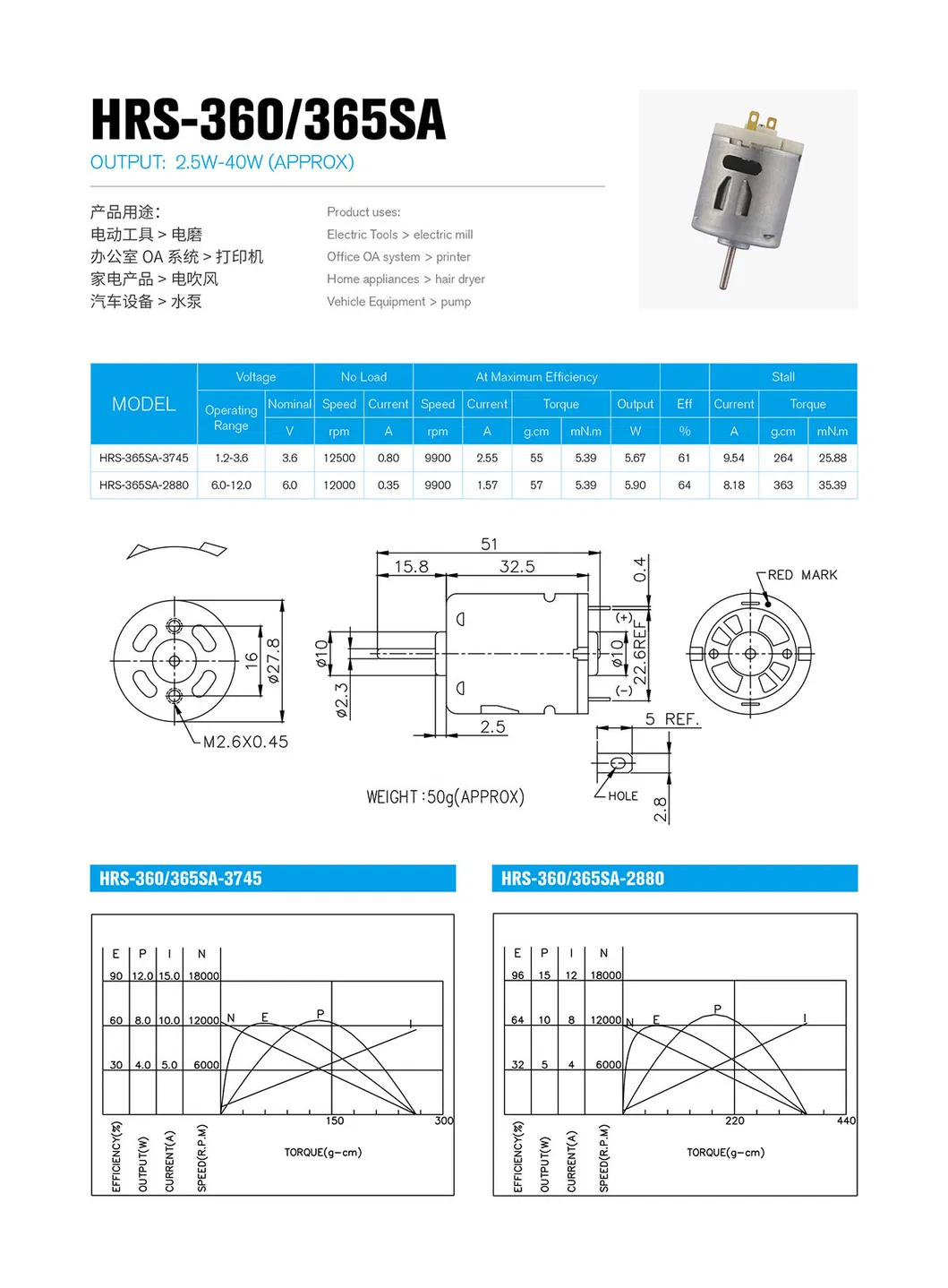 DC Brush Motor 6V 12V 24V Permanent Magnetic Brush Electric Motor