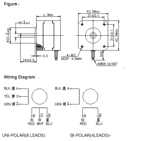 DC Motor Brushless DC Motor Brushless Motor BLDC Motor Brushed Motor Electric Motor PMDC Motor NEMA17 42HS2A40-046 Stepping Motor/2-Phase Hybrid Stepping Motor