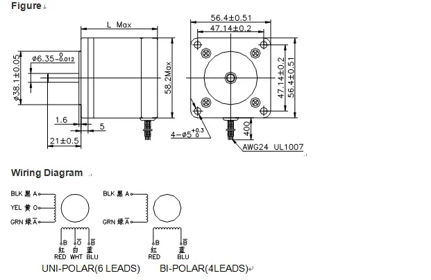 DC Motor Brushless DC Motor Brushless Motor BLDC Motor Brushed Motor Electric Motor PMDC Motor NEMA23 1.8&deg; 57hy2A41-046 Stepping Motor Stepper Motor