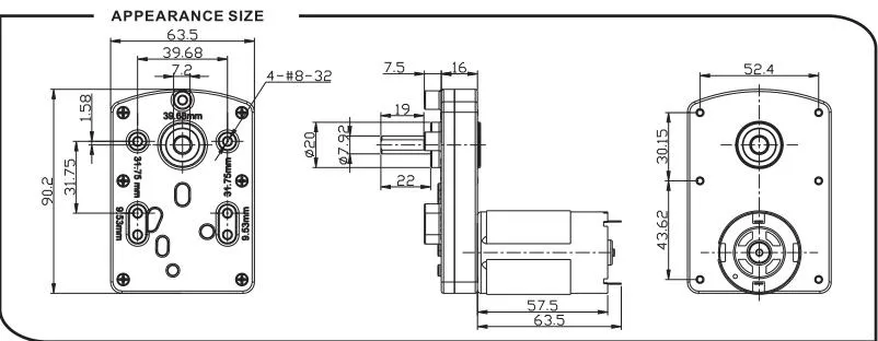 DC Square Gear Motor Sgmada Auto Parts (ZF-555)