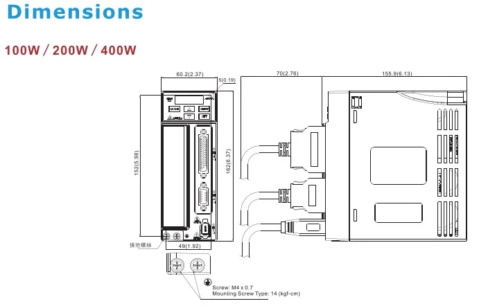 Delta 200W Single Phase 220V AC Servo Motor Drive Asd-B2-0221-B
