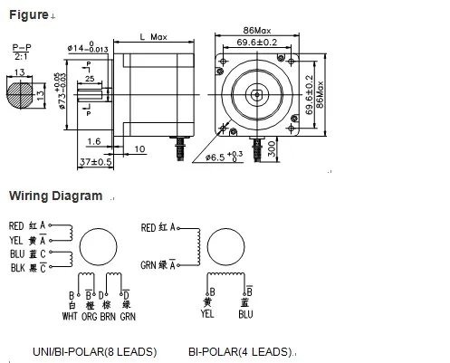 Electric Motor NEMA34 1.8&deg; 86HS2a126-278 Stepping Motor Stepper Motor