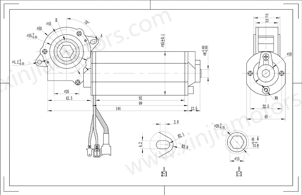 High Efficiency Reduction DC Motor Dcr45-50 for Desk Lifter