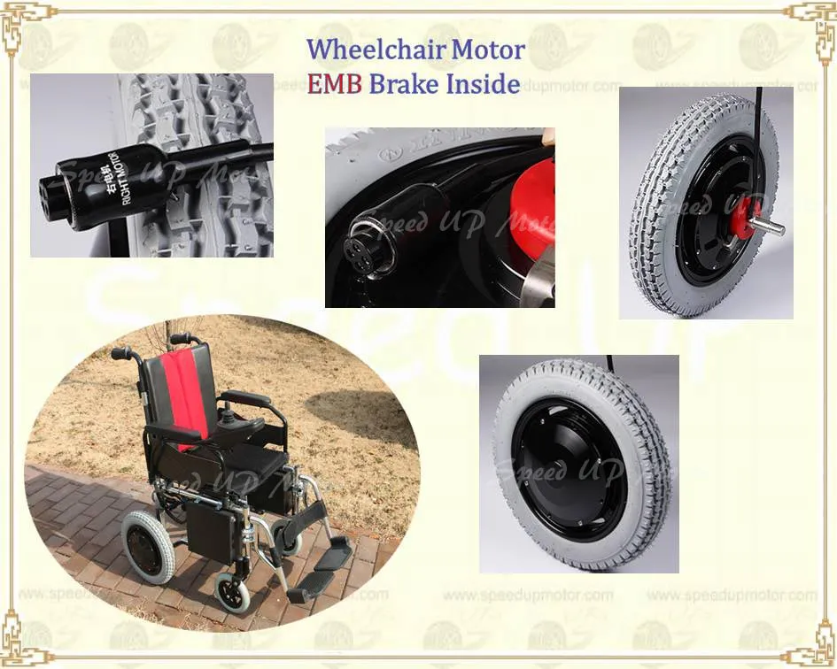 High Torque 24V 36V 48V 200W 300W 500W 20nm 30nm E Bike Brush Hub Motor for Electric Scooter Wheelchair with Emb Brake