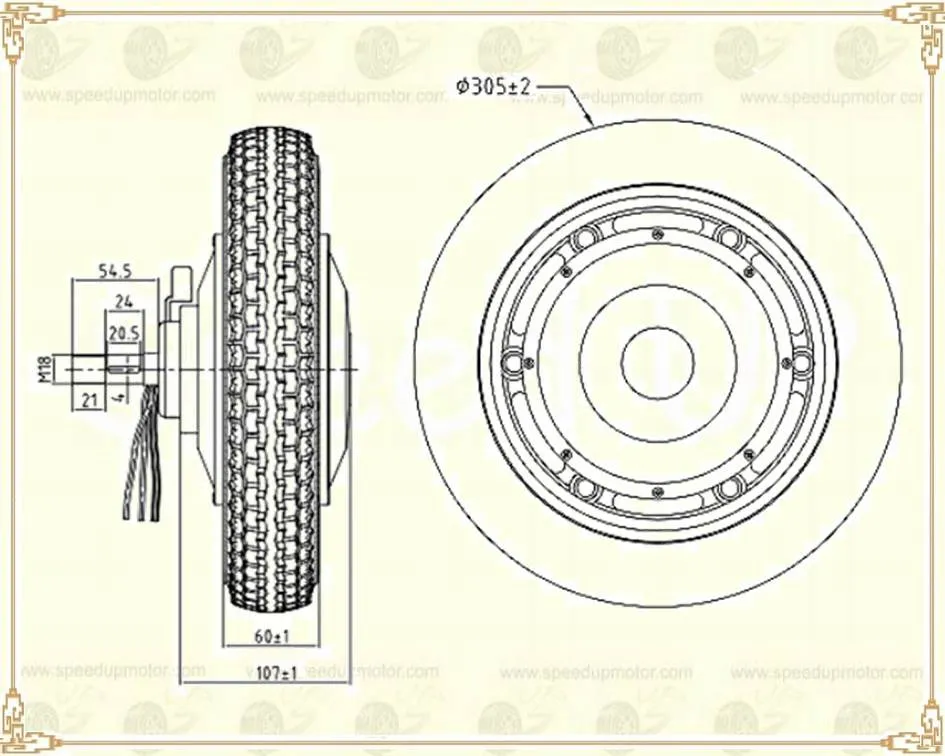 High Torque 24V 36V 48V 200W 300W 500W 20nm 30nm E Bike Brush Hub Motor for Electric Scooter Wheelchair with Emb Brake
