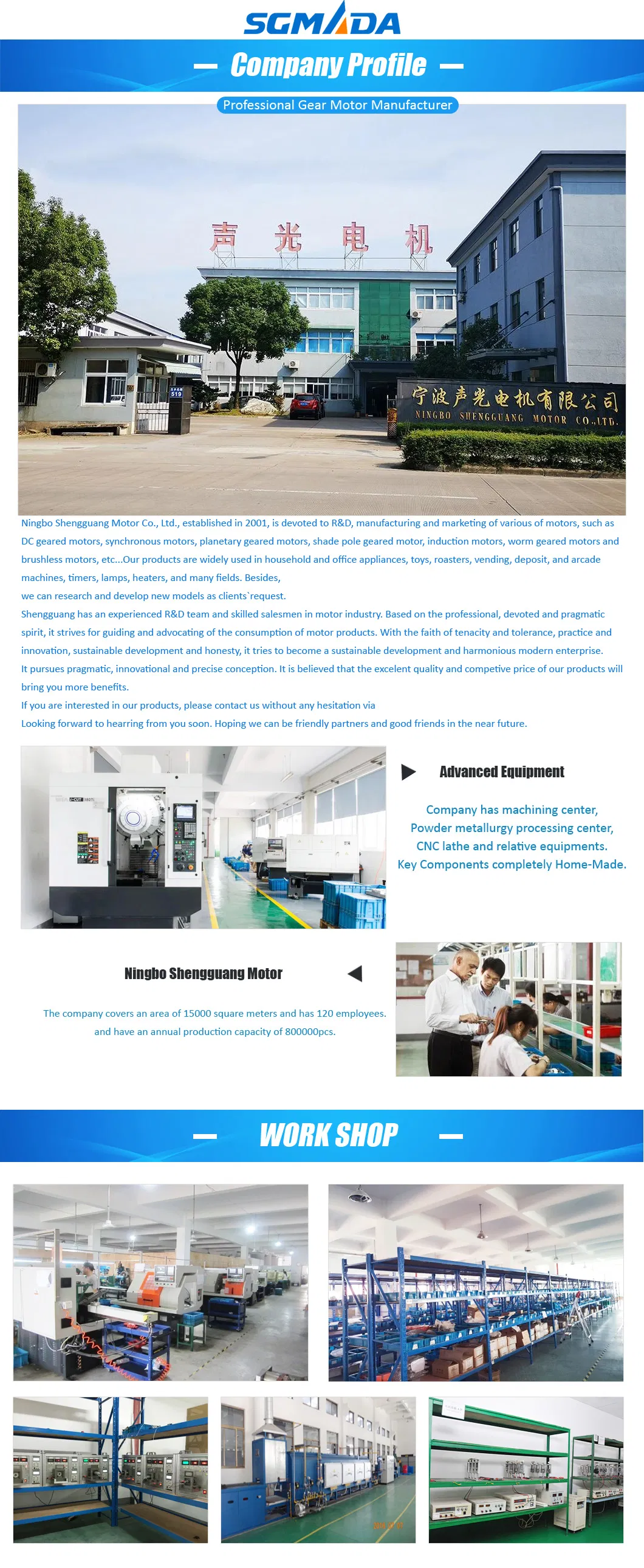 High Torque 24V DC Geared Motor with Low Noise