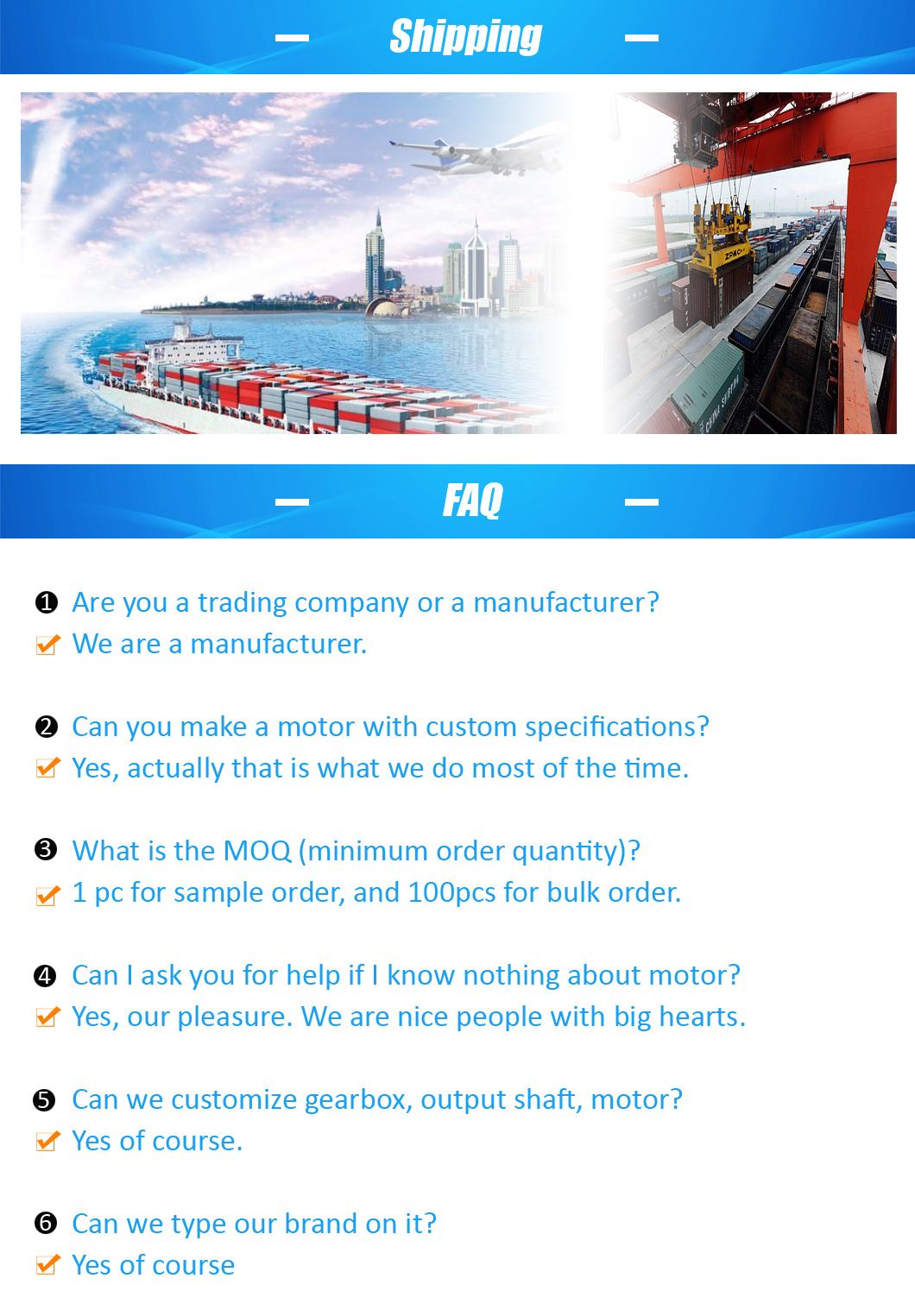 Long Life Low Noise Large Torque Small Electric Motors with Gearbox