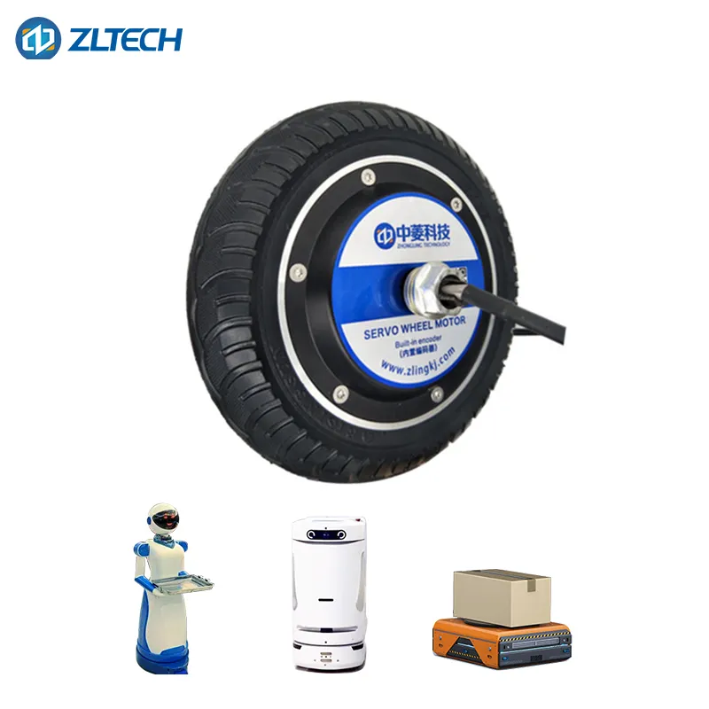 Low Speed High Stability 8inch 48V 350W 5n. M 17A 400rpm 100kg Load 1024 Wire Encoder Brushless Wheel Servo Hub Motor for Robot