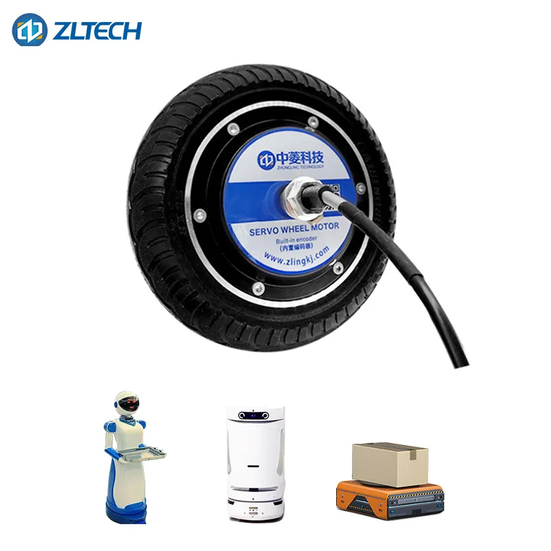 Low Speed High Stability 8inch 48V 350W 5n. M 17A 400rpm 100kg Load 1024 Wire Encoder Brushless Wheel Servo Hub Motor for Robot