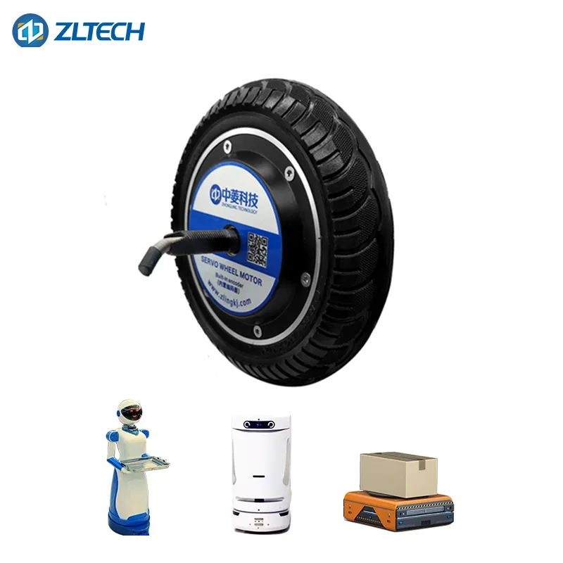 Low Speed High Stability 8inch 48V 350W 5n. M 17A 400rpm 100kg Load 1024 Wire Encoder Brushless Wheel Servo Hub Motor for Robot