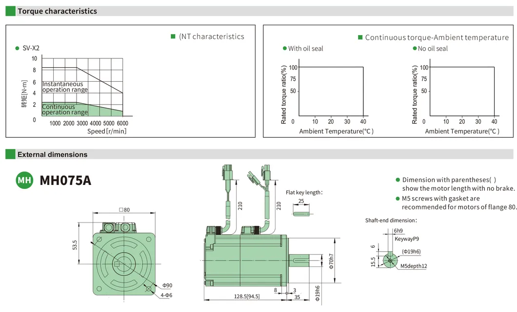 Mh040A 60mm 400W AC220V Servo Motor for 3D Printer Servo Motor