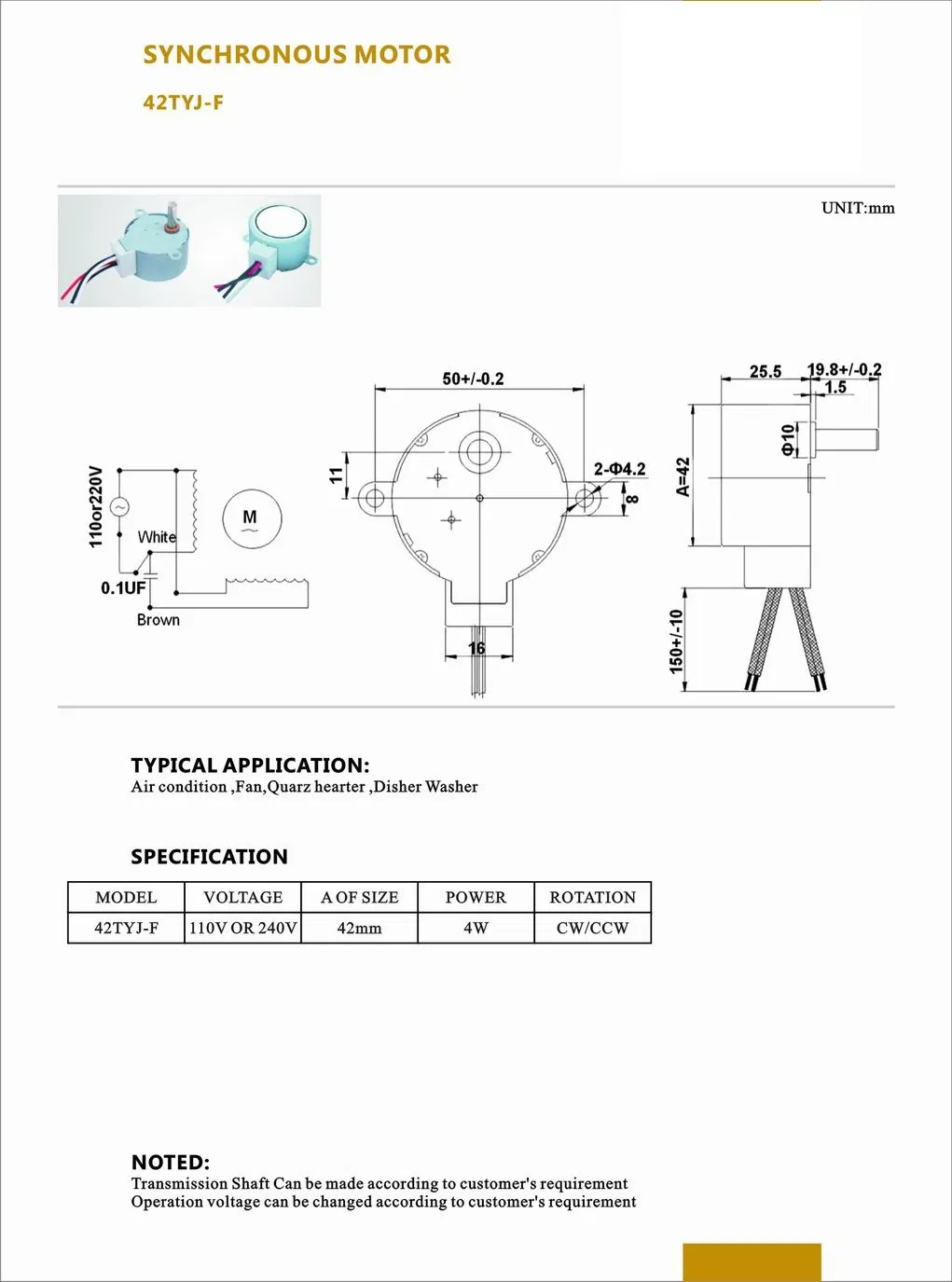 Multi Used 12/24V Reversable Synchronous Motor for Cutting-up Machine