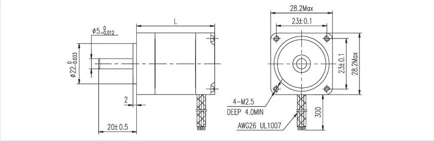 NEMA 11 Connector Type 2 Phase Step Stepper Stepping Motor (28-50mm 4.5-10N. cm)