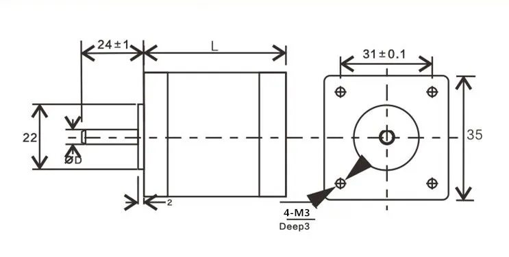 NEMA14 0.8A 0.1n. M Servo CNC Electric Hybrid DC Stepper Motor