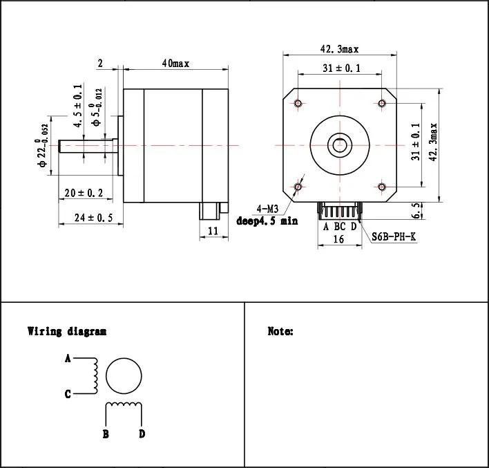 NEMA17 Ce Certification Single Milling Flat Stepper Motor (42SHD0217-24B)