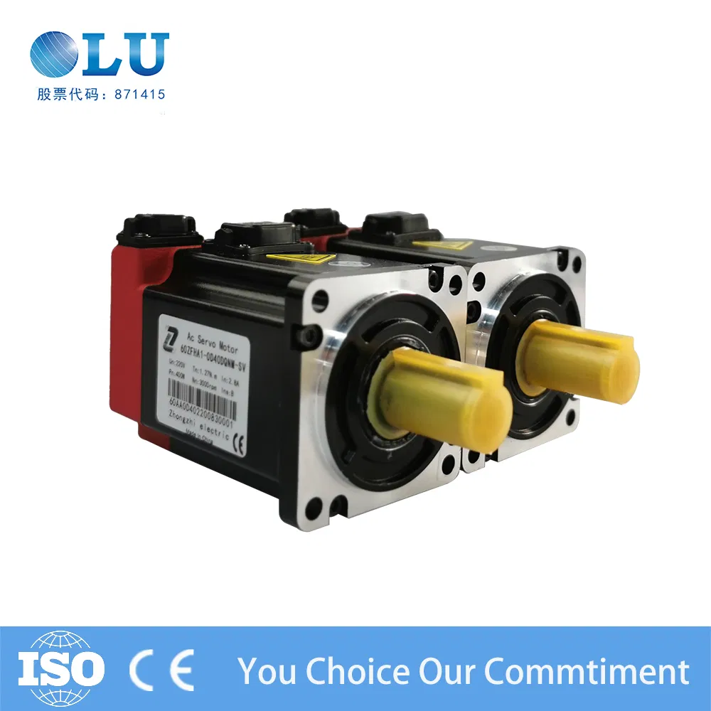 Oulu AC Absolut Encoder Servo Motor and Drive 0.4kw 80mm 1.27nm