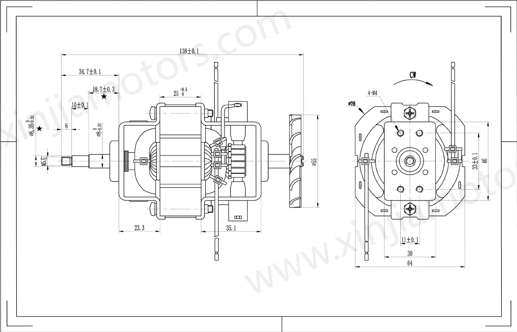 Pure Copper Widely Used Universal Motor 7625 for Meat Grinder
