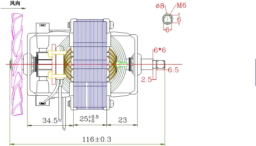 Ry7030m22 Thickness 10mm-50mm 120V AC Gear Motor with High Torque Low Speed for Blender Juicer