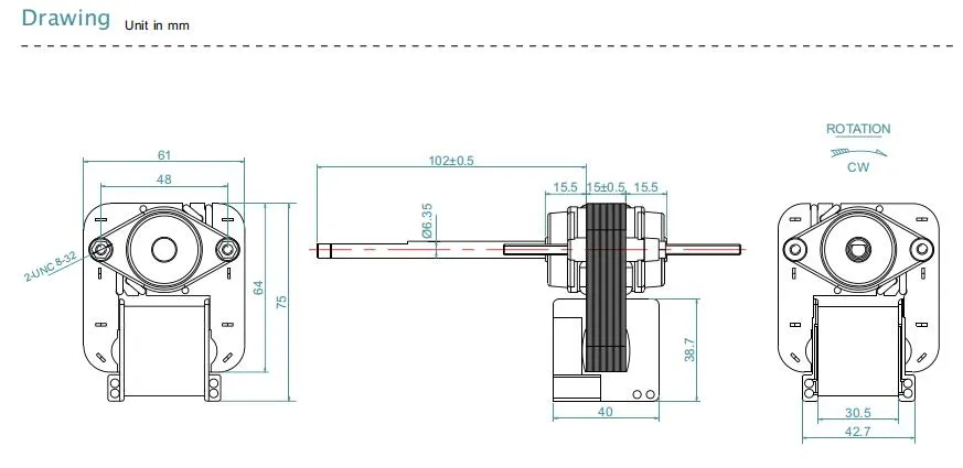 Shaded Pole AC Electrical/Electric Fan Motor for Air Cooler/Hood Range/Mosquito Killer/Laundry Dryer