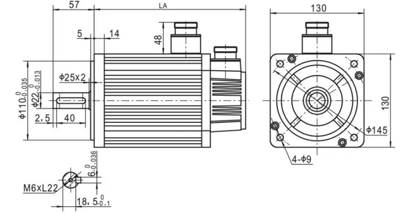 Siheng Brand 130sf-M06025+Kb05 AC Servo Motor and Driver 380V 1.5kw 1500W 6nm for CNC Machine