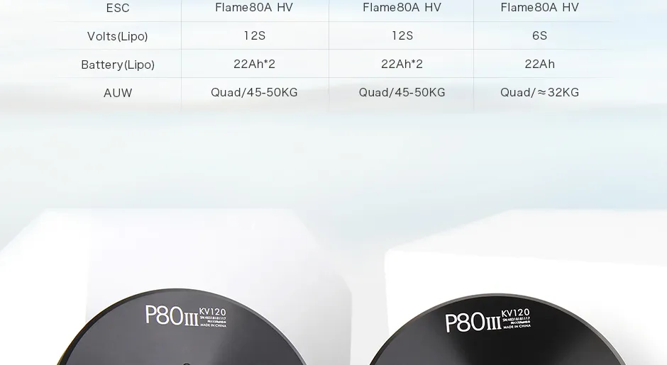 T-Motor Agriculture Drone Parts Brushless Motor P80III Pin Kv120 12s 17kg