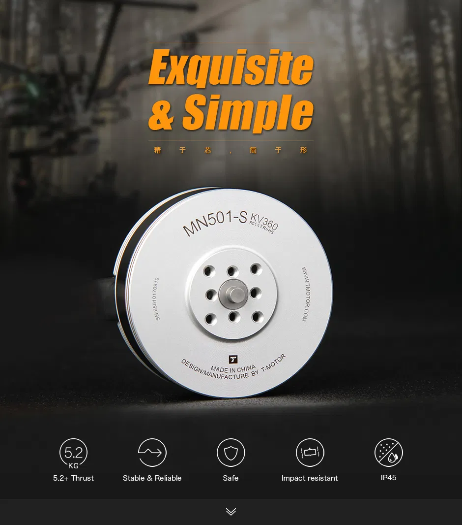 T-Motor Hot Selling Mn501-S Kv300 Industial Powerful for Uav, Drone, Quadcopter